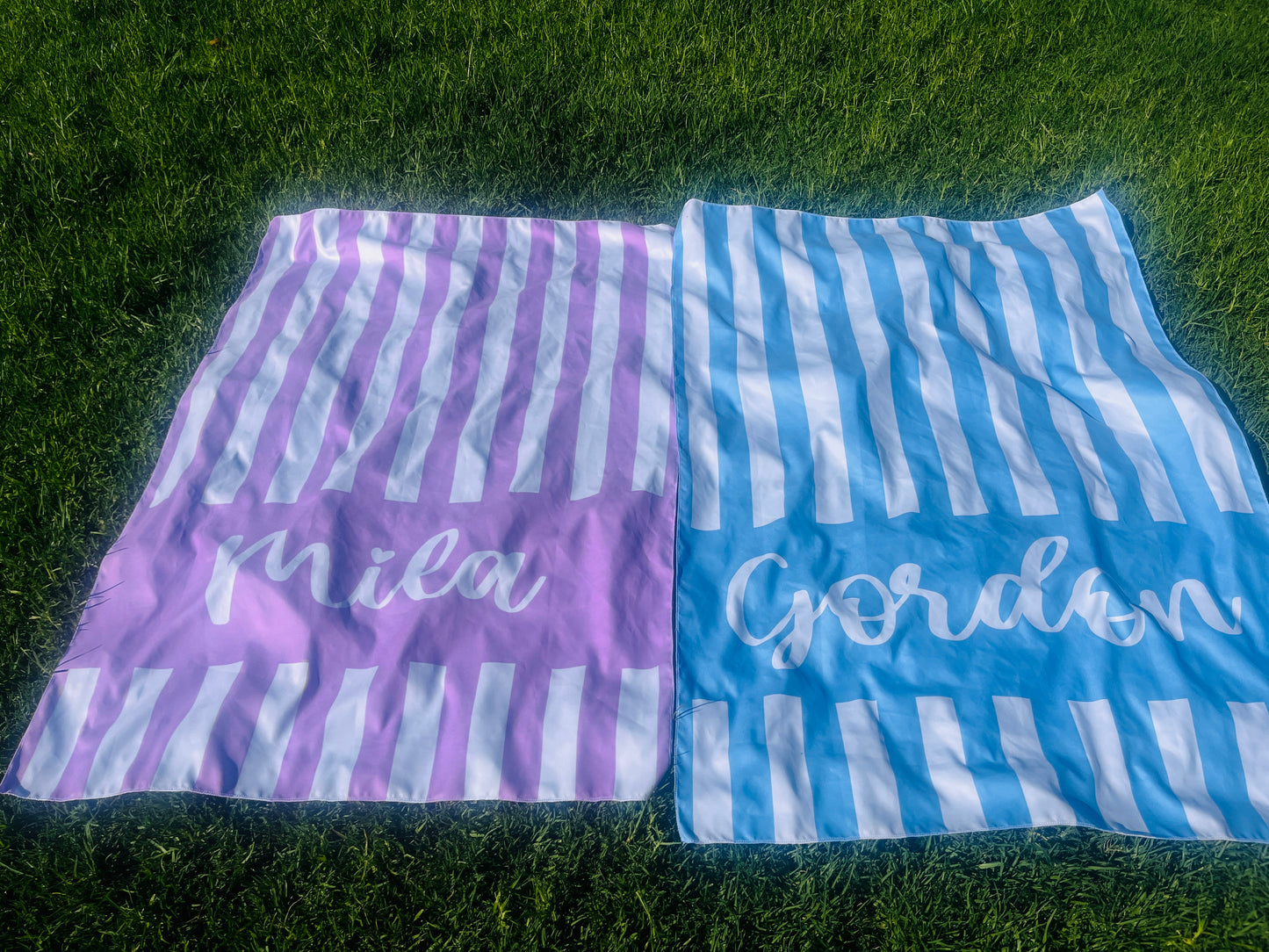 Pastel stripe towels
