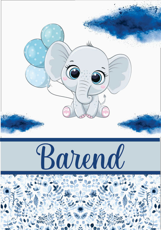 Blue baby elephant blanket