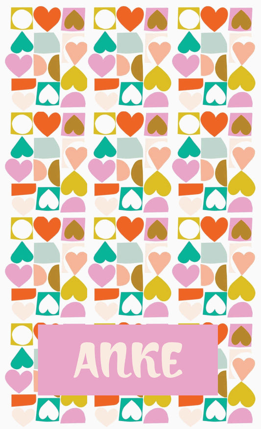 Hearts multi colour towel