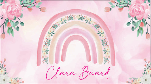 Pink boho rainbow towel