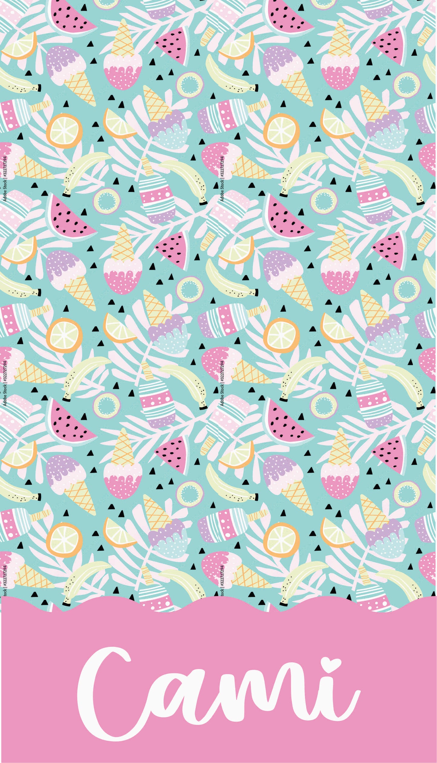 Ice cream and watermelon towel