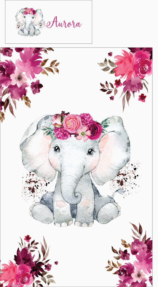 Pink elephant bedding