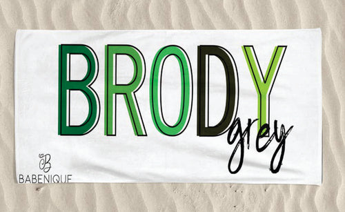 Brody Green Beach towel