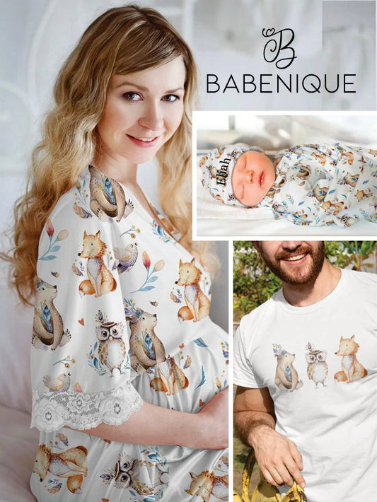 Forest Friends Mommy Robe Set