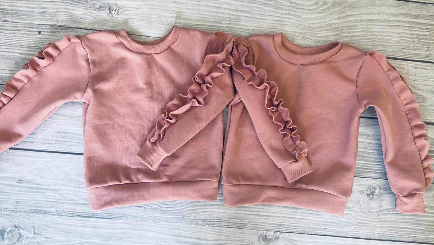 Assorted Colur Ruffle sleeve hoodies