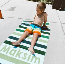 Load image into Gallery viewer, Stripe personalized towels