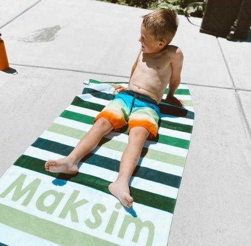 Stripe personalized towels