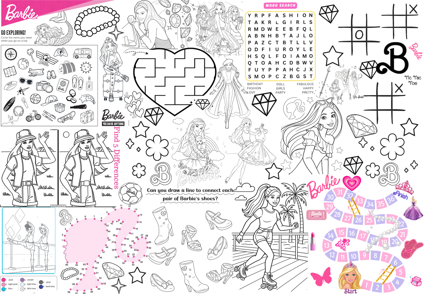 Giggle Grid Playcloth (Color in/ Activity Tablecloth)