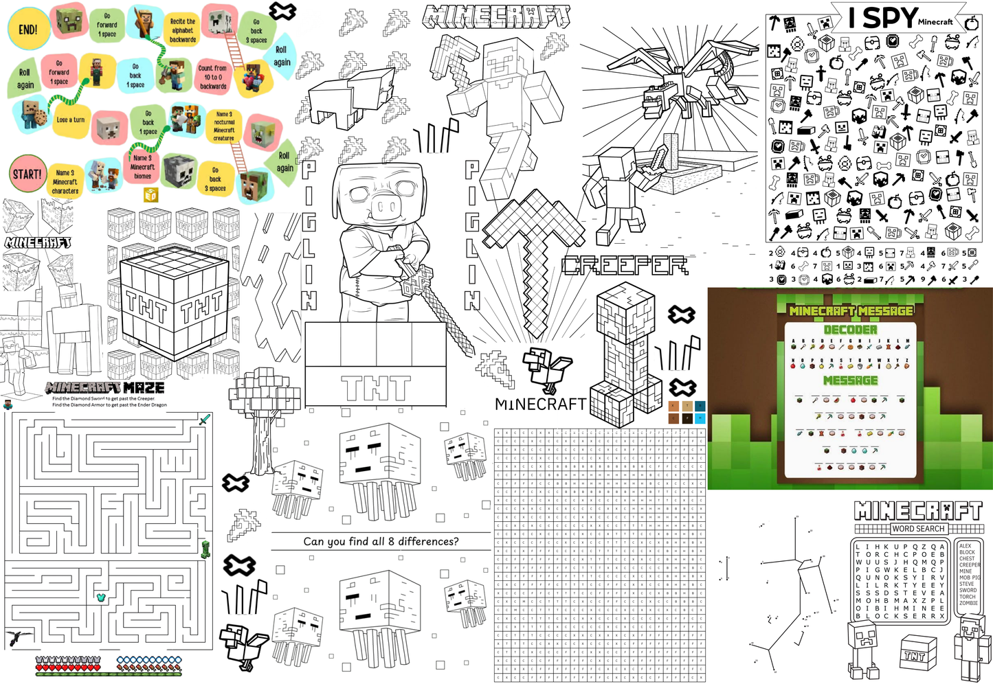 Giggle Grid Playcloth (Color in/ Activity Tablecloth)