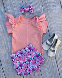 Josie Pink Floral Bummie outfit