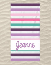 Load image into Gallery viewer, Stripe personalized towels