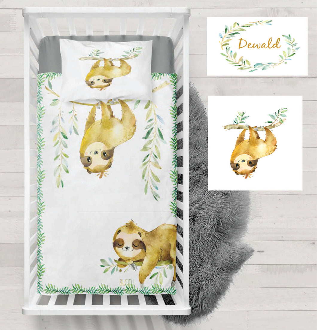 Sloth crib hot sale bedding set